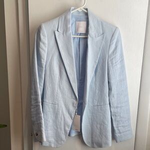 Mango Sky Blue Linen Blazer NWT